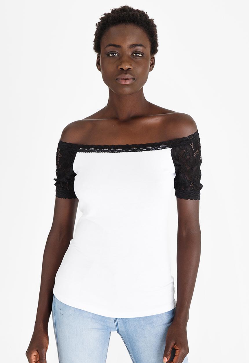 edit - Lace Detail T-shirt White
