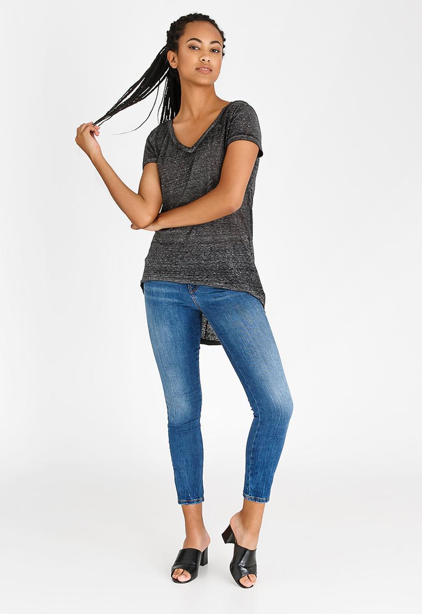 edit - V Neckline Tunic Grey