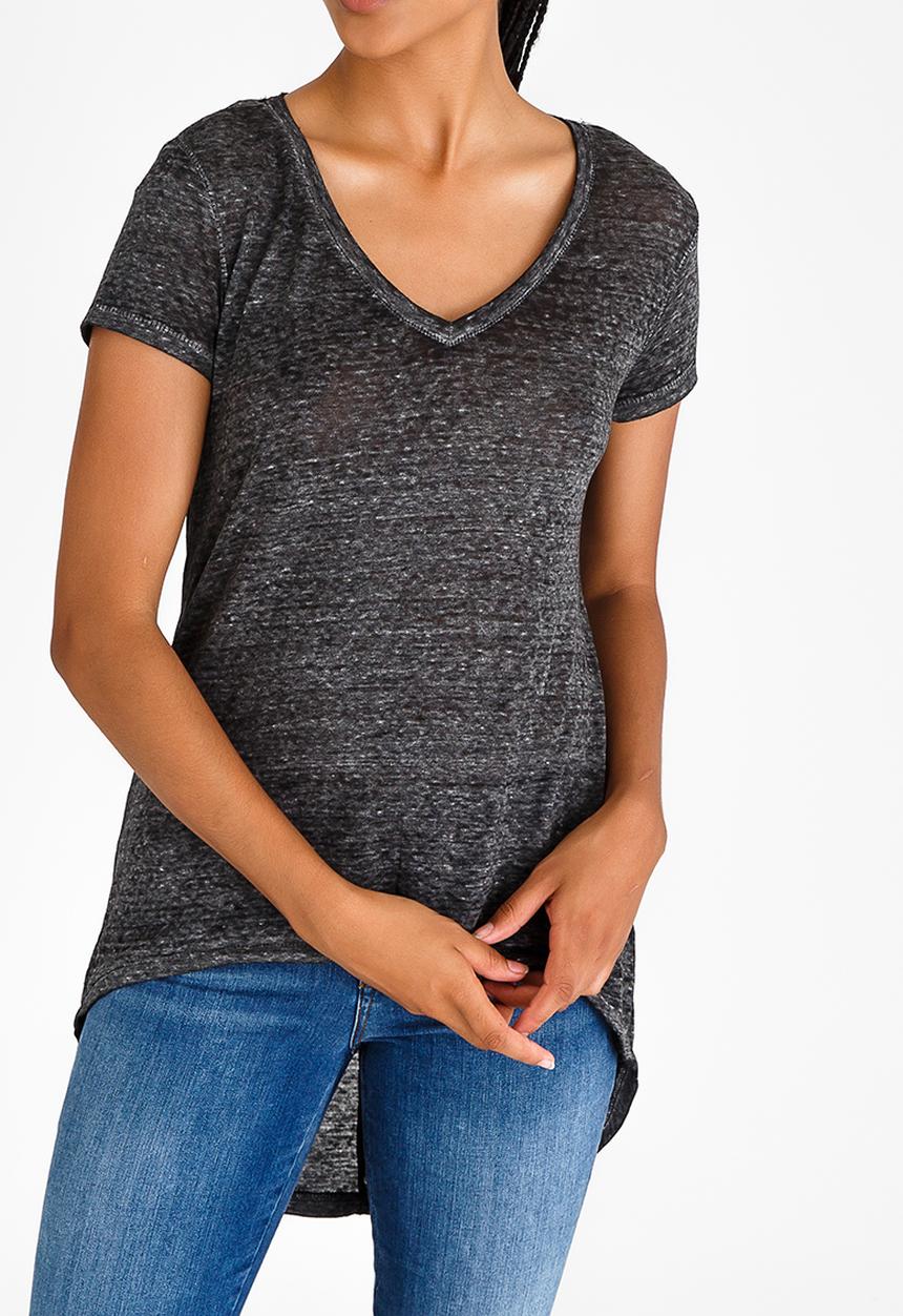 edit - V Neckline Tunic Grey