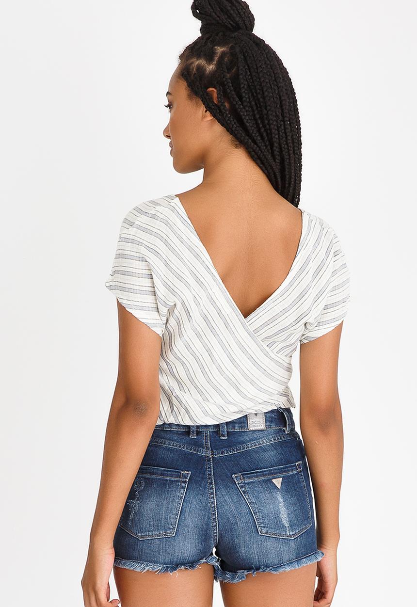 Billabong  - Santiago Stripe Wrap Top Blue