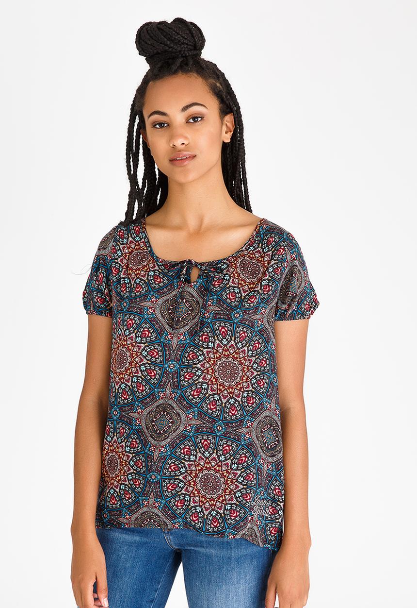 JEEP - Printed Peasant Blouse Multi-colour