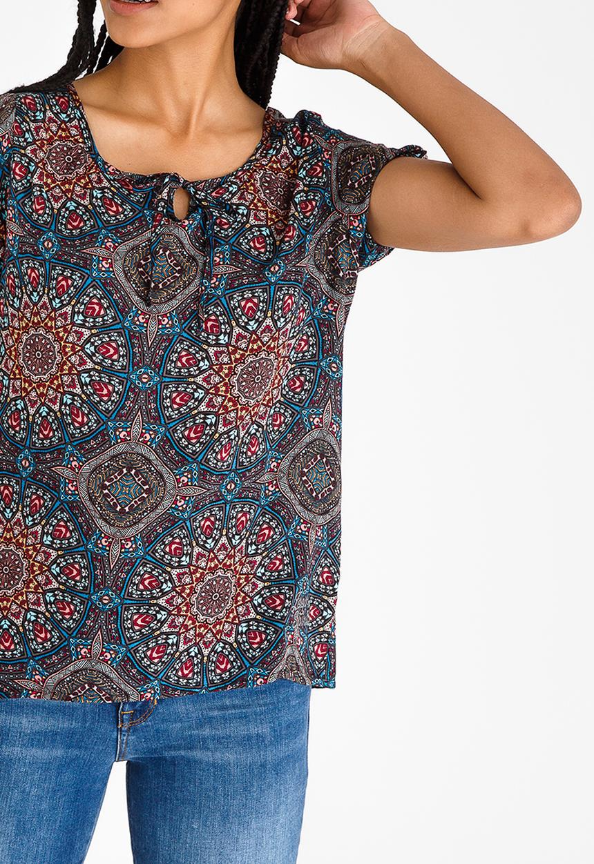 JEEP - Printed Peasant Blouse Multi-colour