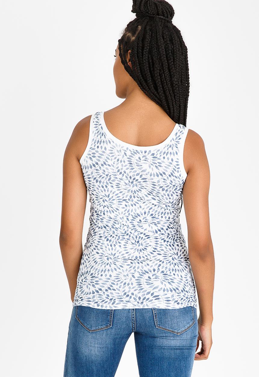 JEEP - Short Sleeve Printed Vest Blue and White