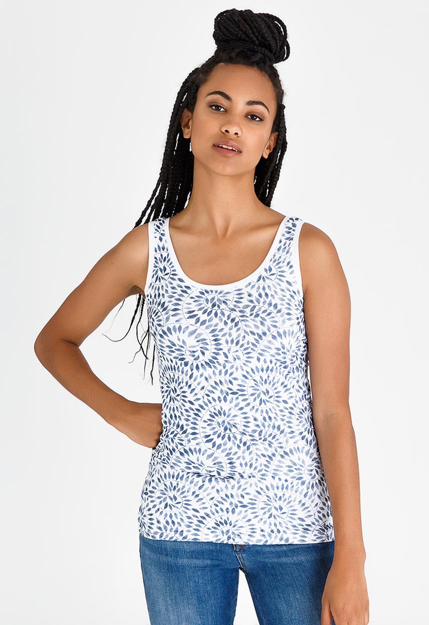 JEEP - Short Sleeve Printed Vest Blue and White