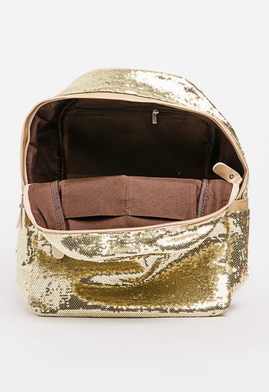 Pop Candy - Girls Sequins Backpack Gold