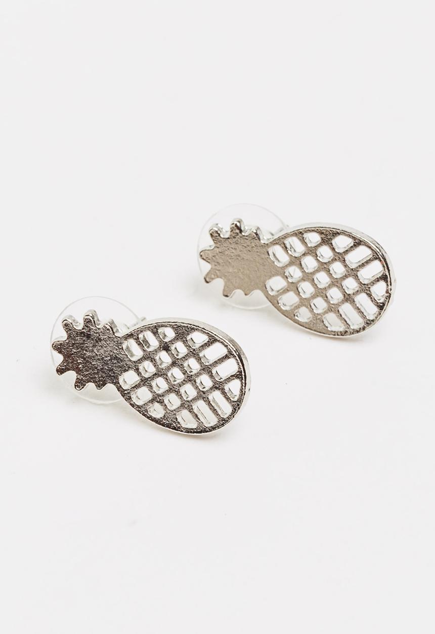 Pop Candy - Girls Pineapple Earrings Silver