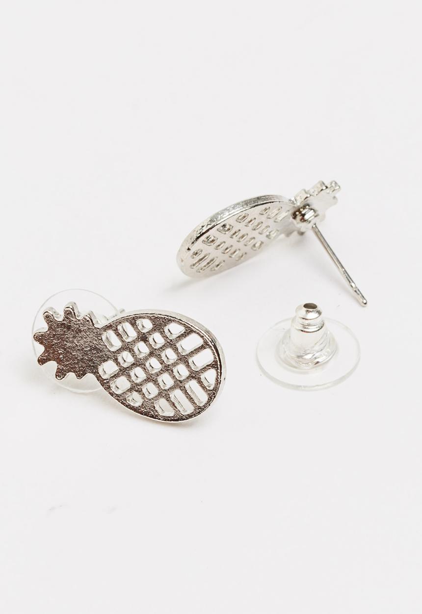 Pop Candy - Girls Pineapple Earrings Silver