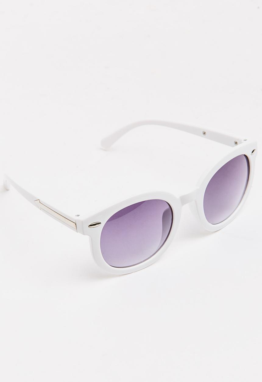 Pop Candy - Girls Round Sunglasses White