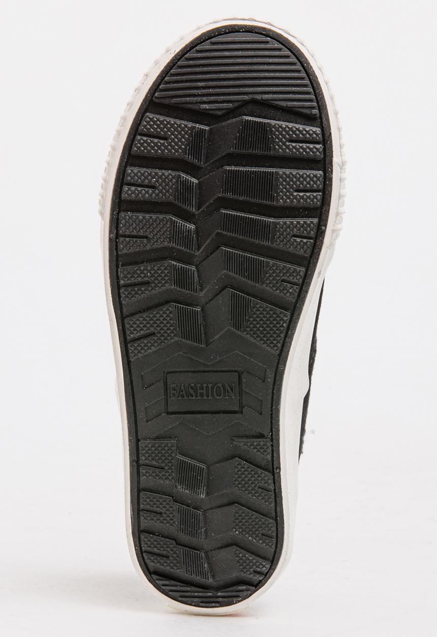 Pop Candy - Boys Canvas Sneakers with Raw Edging Black