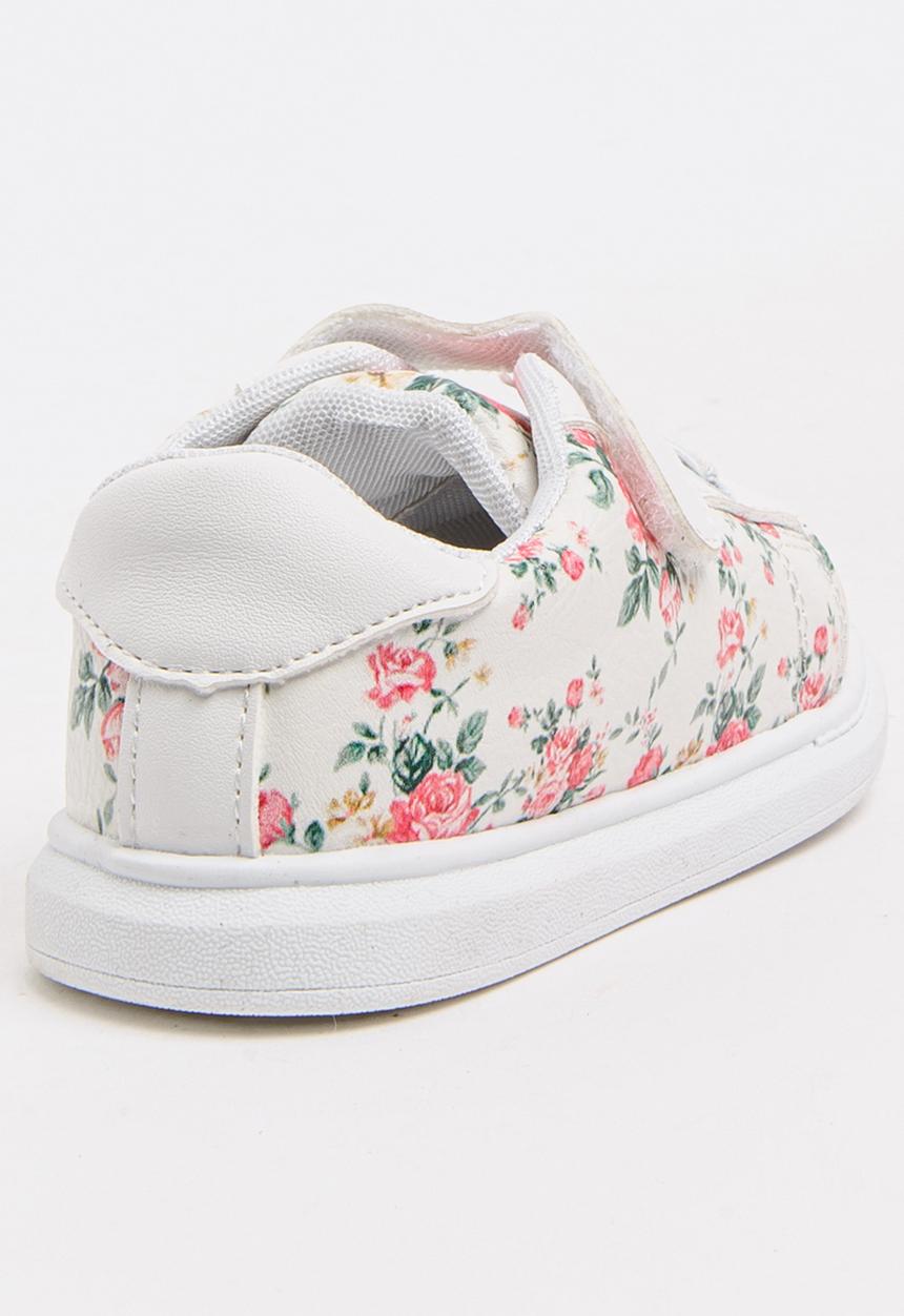 Pop Candy - Girls Floral Printed Sneaker White