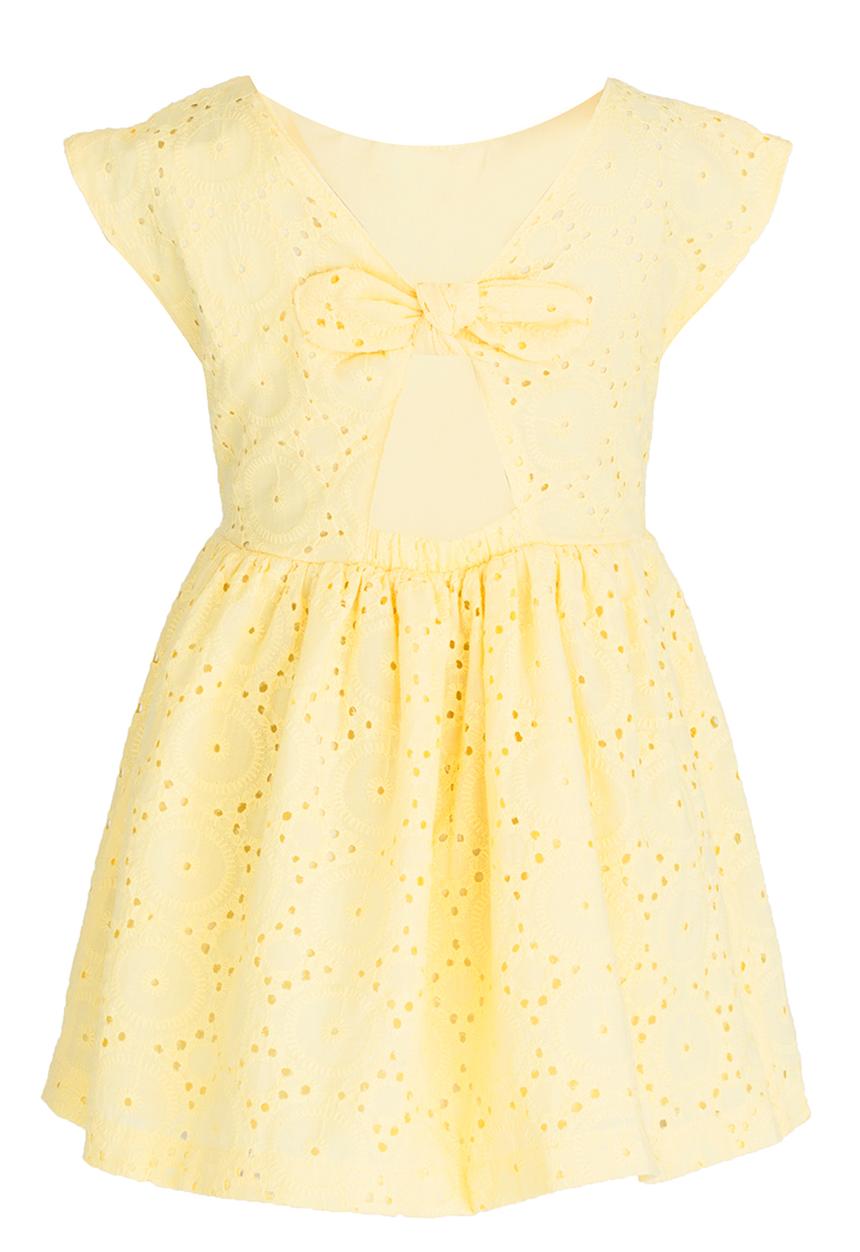 See-Saw - Anglaise Dress with Back Tie Yellow