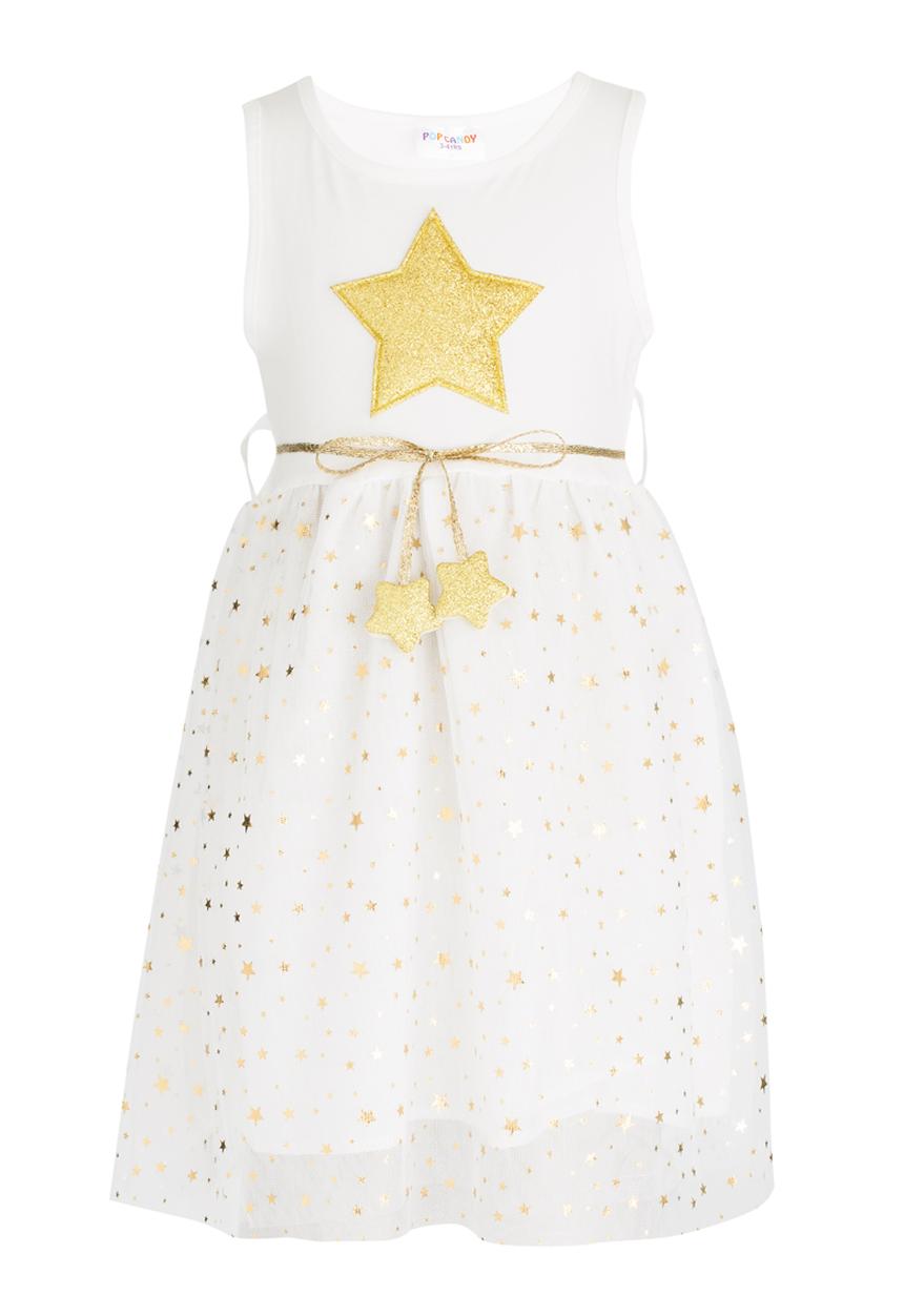 Pop Candy - Star Mesh Dress White