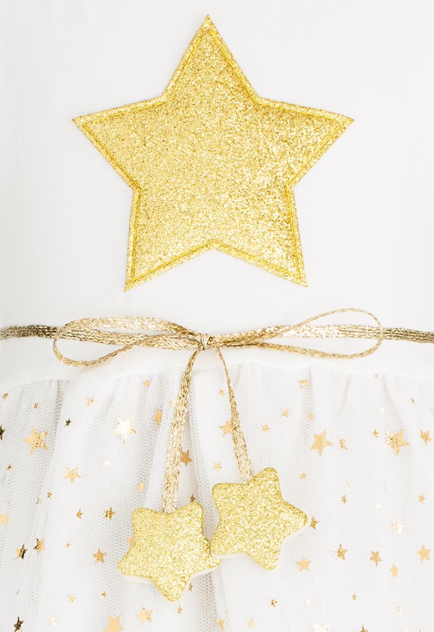 Pop Candy - Star Mesh Dress White