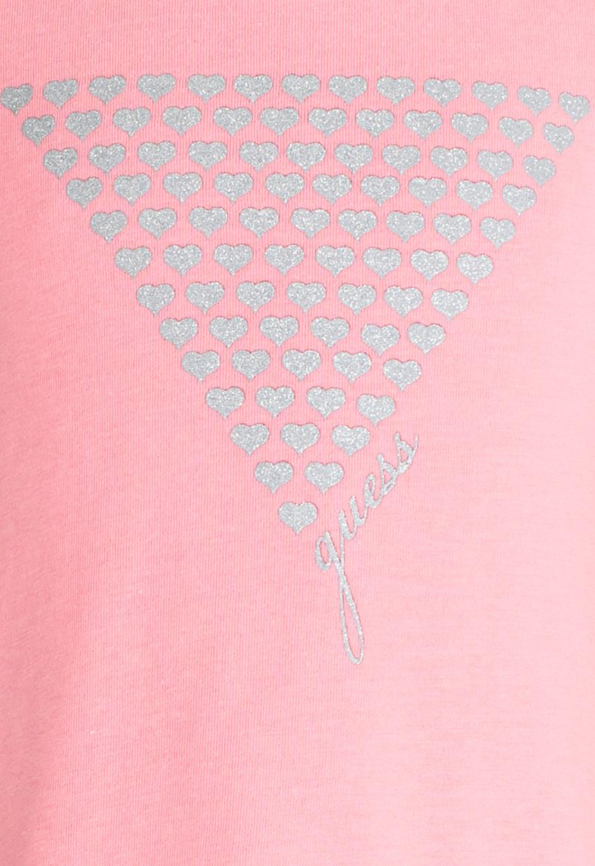 GUESS - Girls Tri Hearts Tee Mid Pink