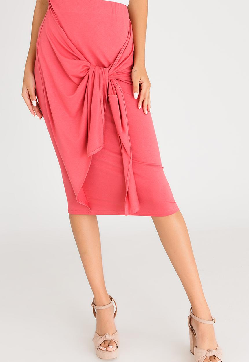 c(inch) - Tie Front Midi Skirt Rose