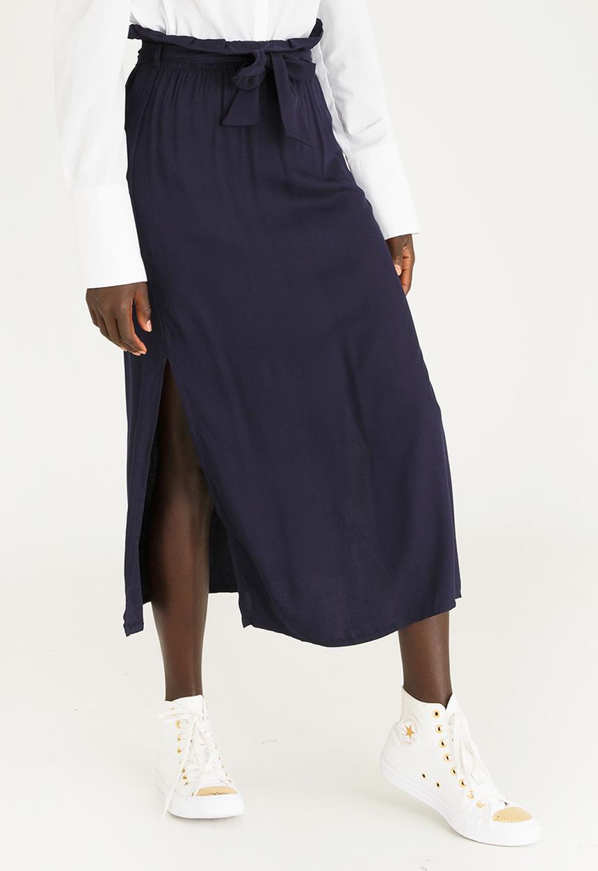 STYLE REPUBLIC - Paperbag Midi Skirt Navy