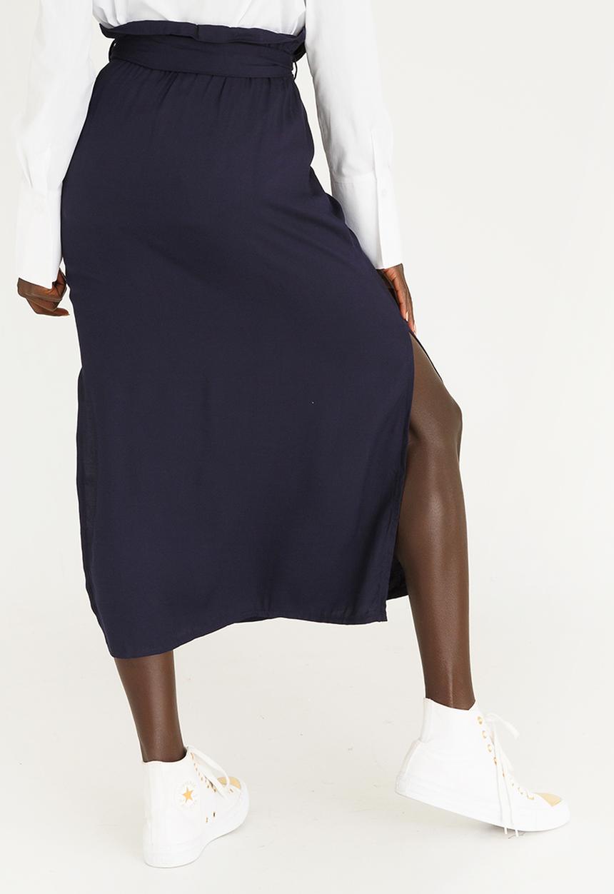 STYLE REPUBLIC - Paperbag Midi Skirt Navy
