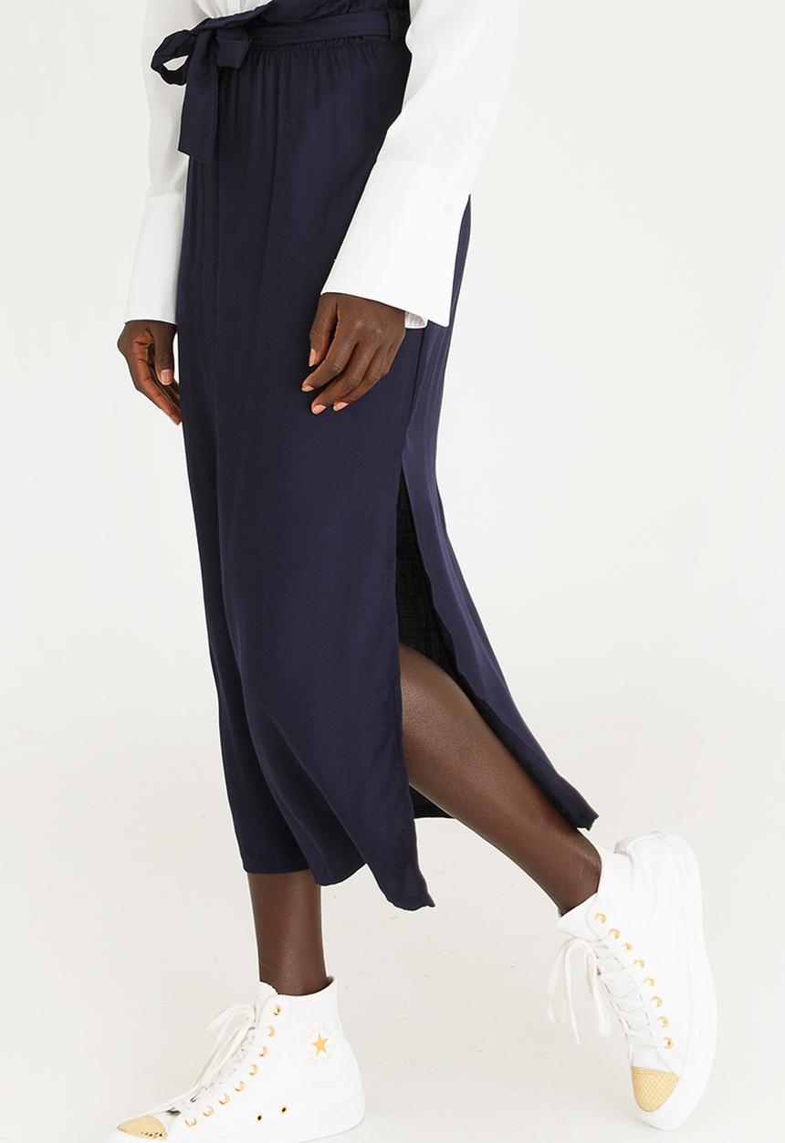 STYLE REPUBLIC - Paperbag Midi Skirt Navy