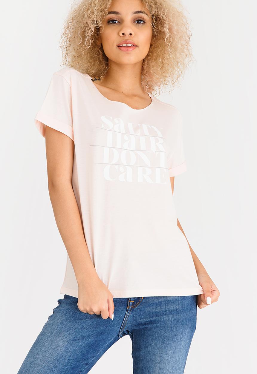 GUESS - Short Sleeve Logo Tee Pale Pink