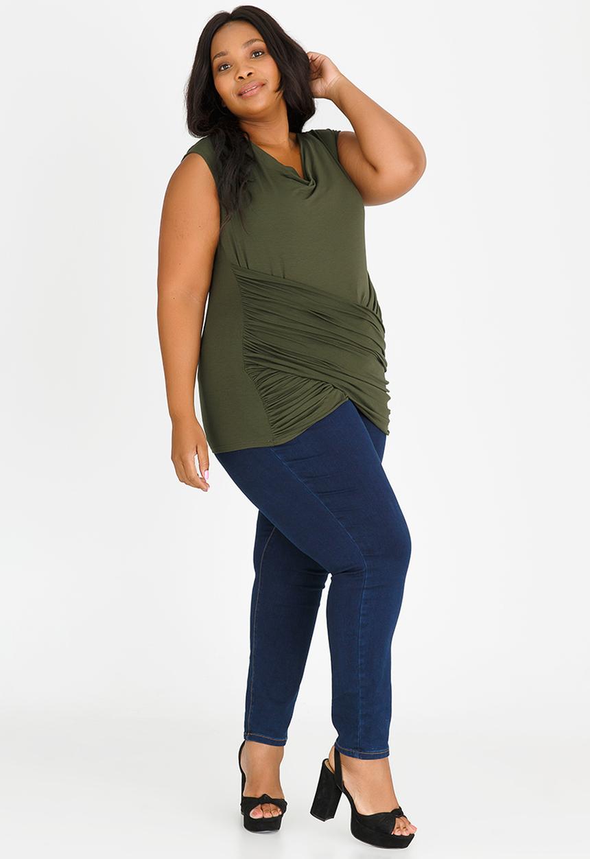 edit Plus - Gauged Front Cami Dark Green