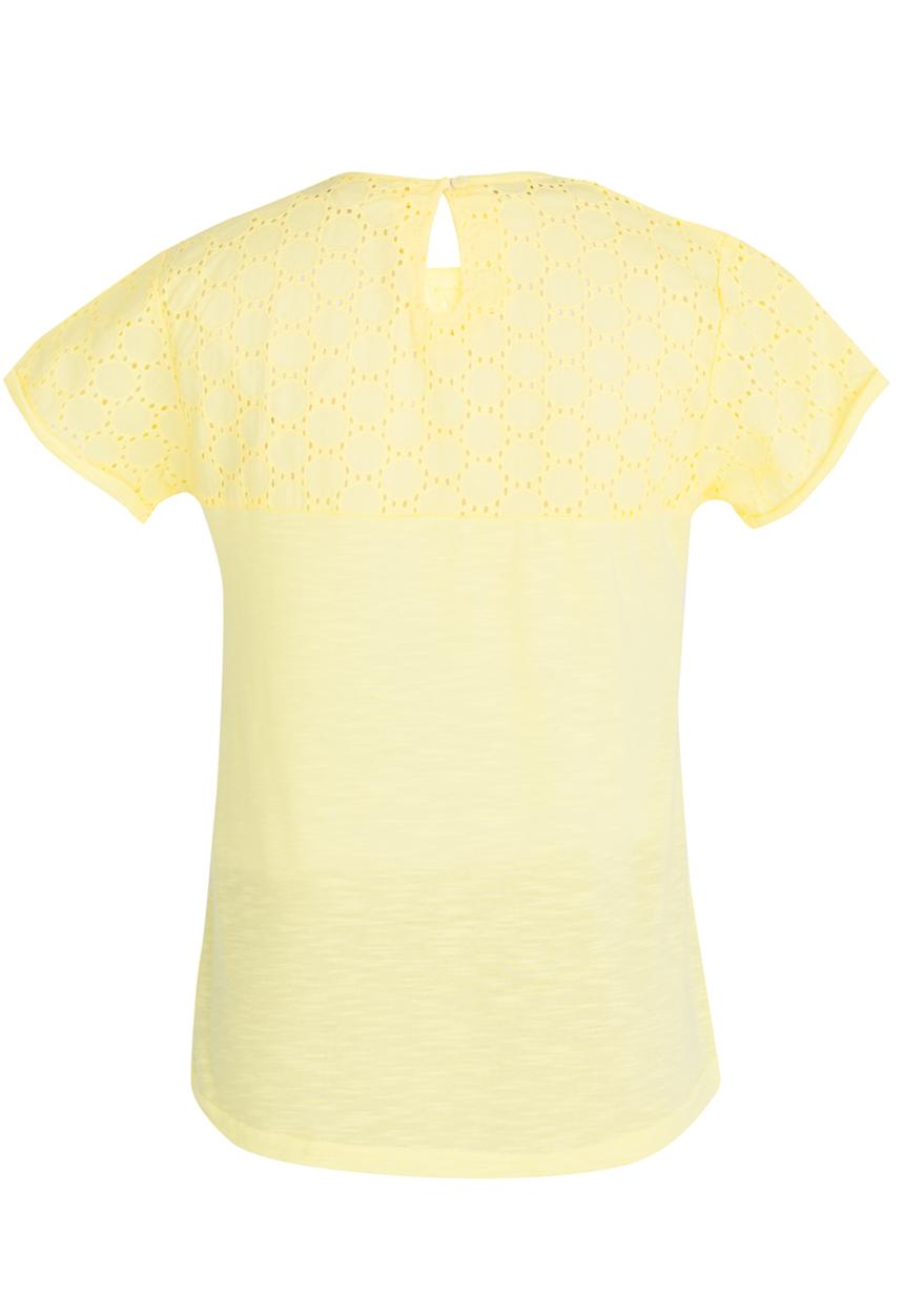 Pop Candy - Woven Flower Embellished Top Yellow