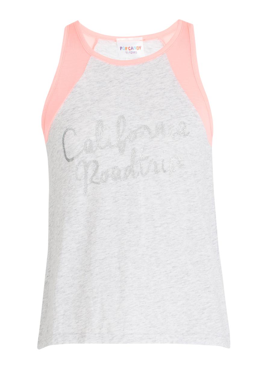 Pop Candy - Printed Vest Grey Melange