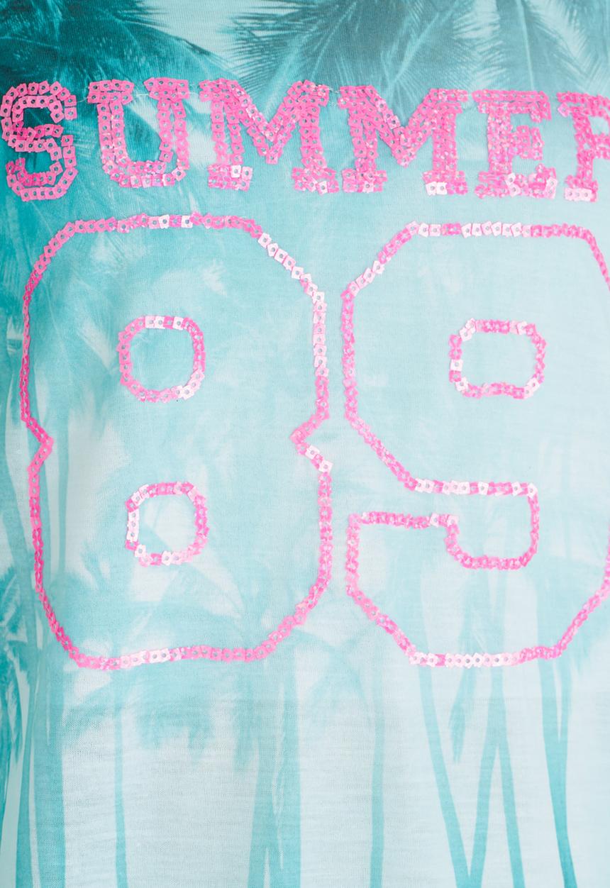 Pop Candy - Printed Sleeveless Tee Blue