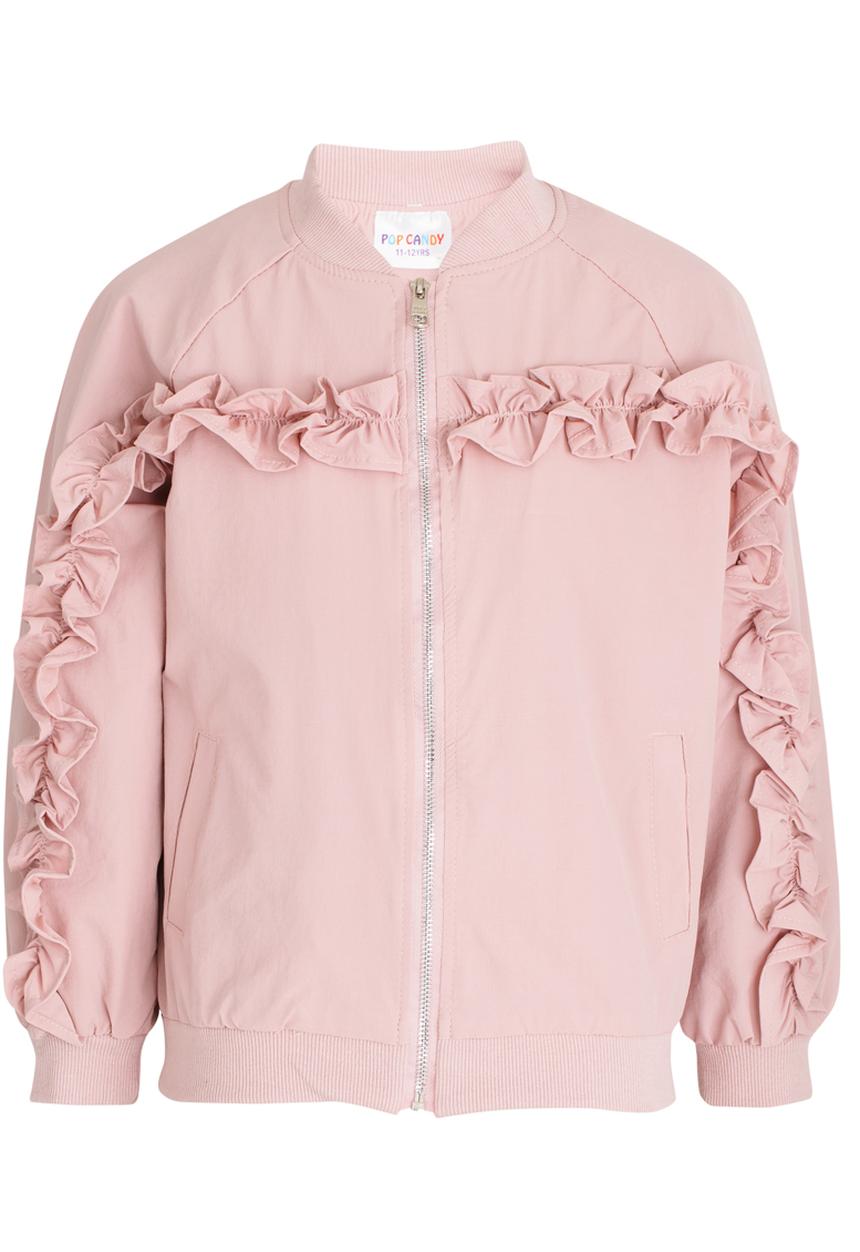 Pop Candy - Frill Detail Bomber Pale Pink