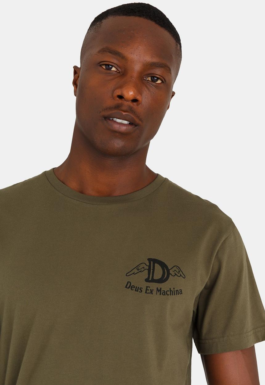 Deus Ex Machina - Heaven Zip Crew Neck Tee Khaki Green