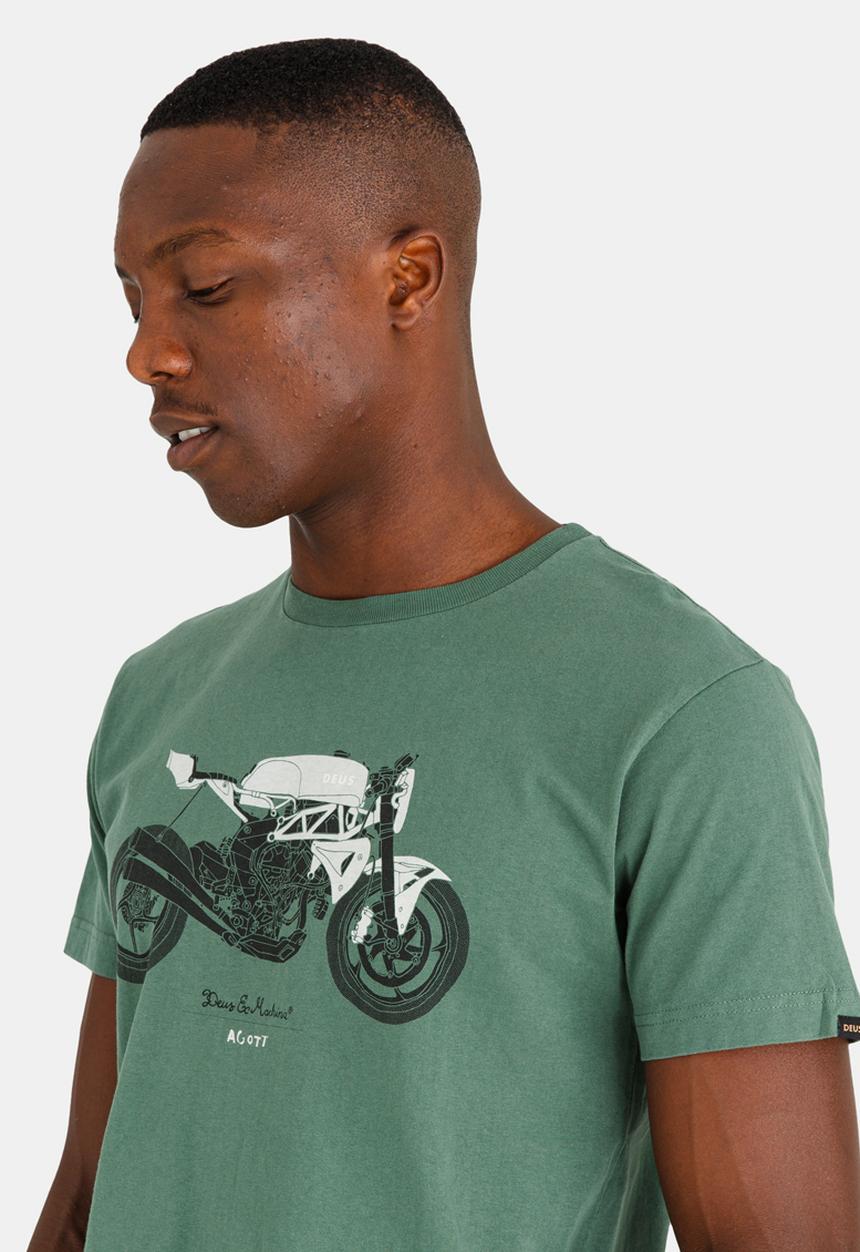 Deus Ex Machina - Agott Crew Neck Tee Mid Green