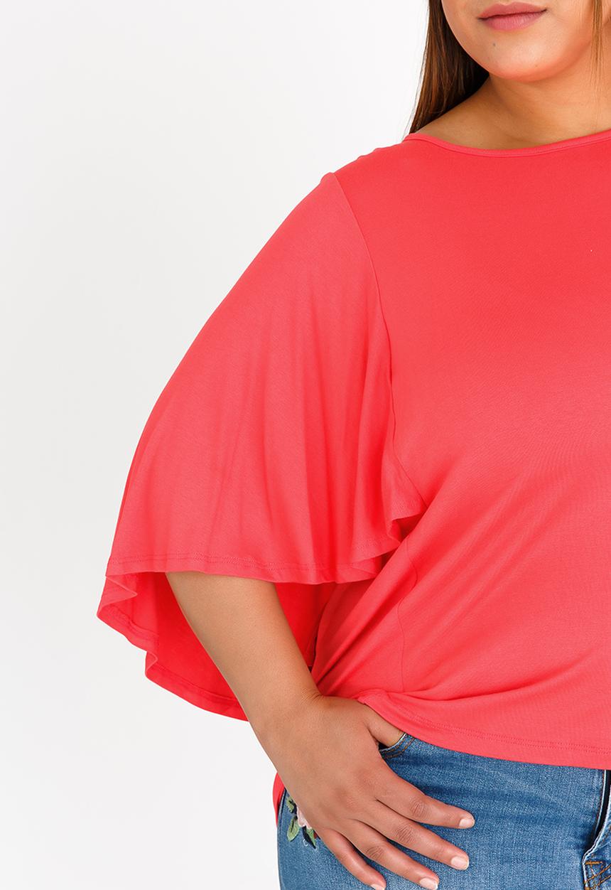 Slick - Eloise Soft Sleeve Top Coral