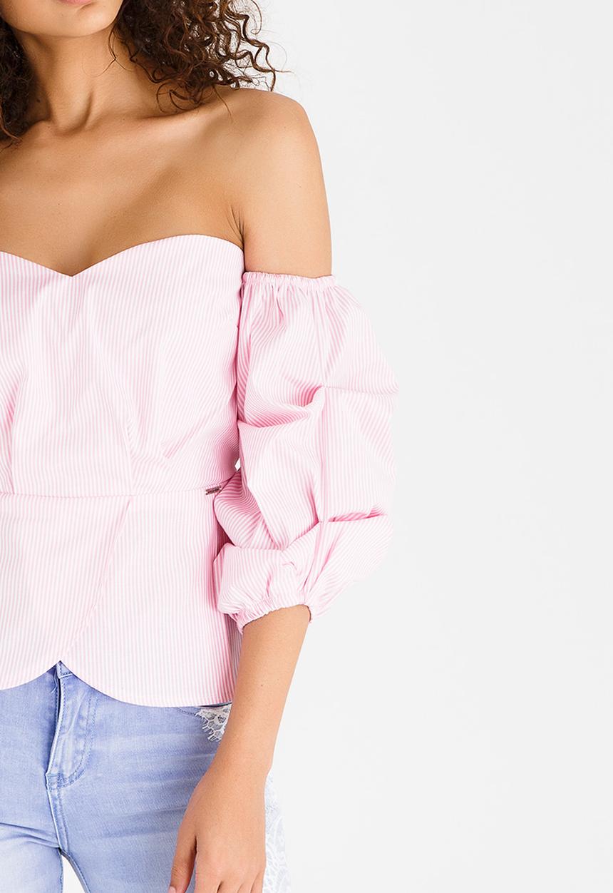 SISSY BOY - Peplim Bardot Top Pale Pink