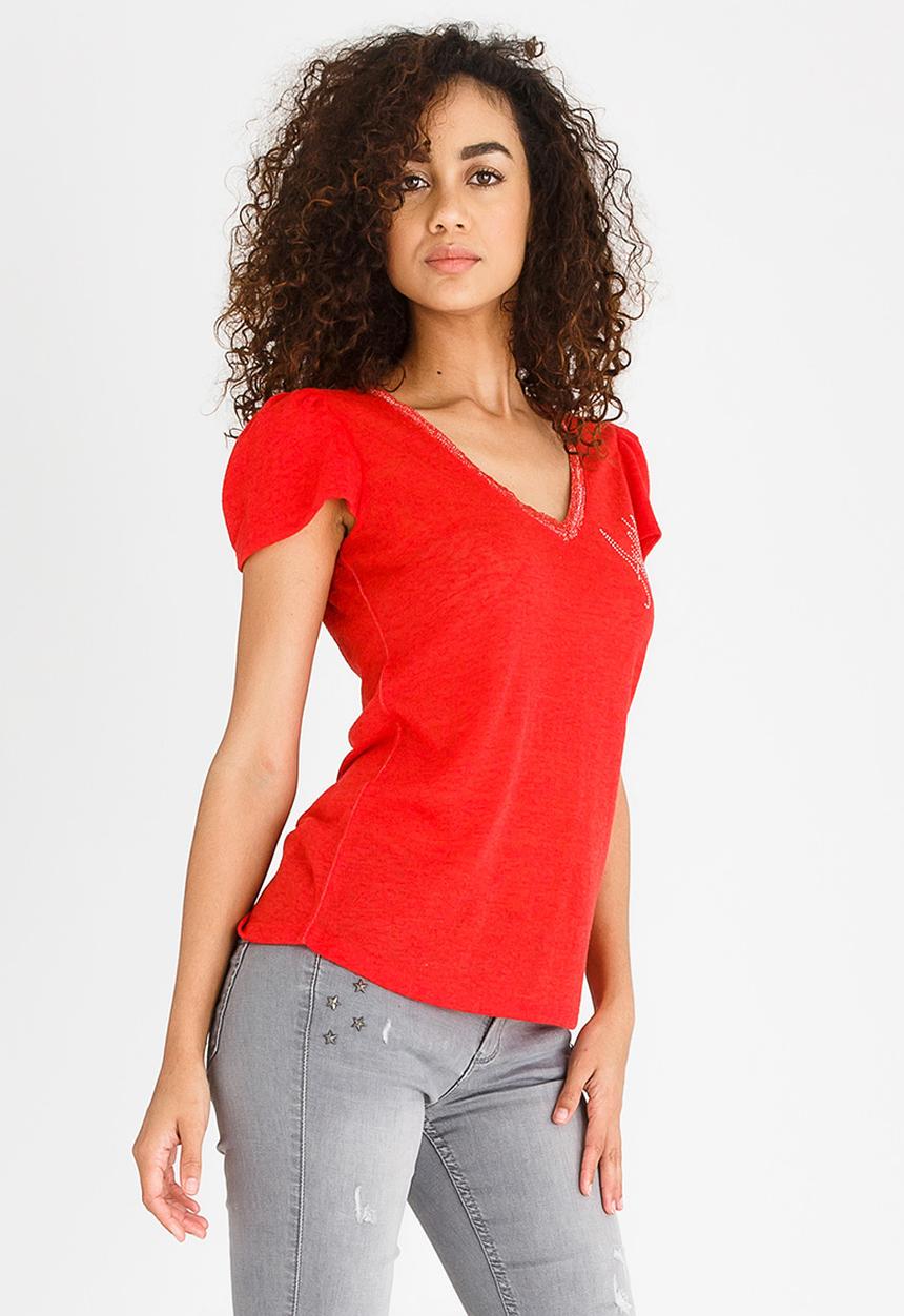 SISSY BOY - Amore V-neck Tee Red
