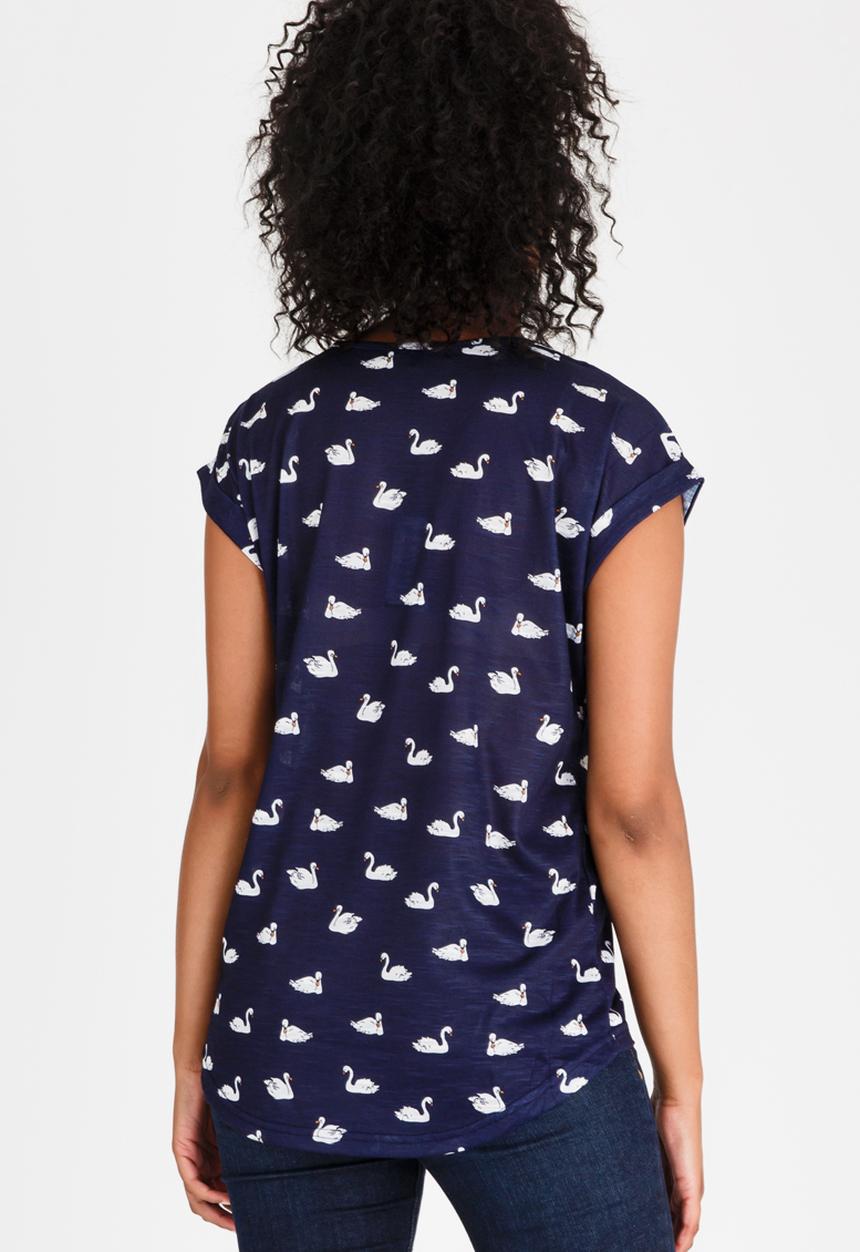 cath.nic - Swan Printed Top Navy