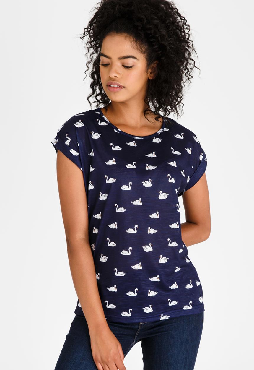 cath.nic - Swan Printed Top Navy