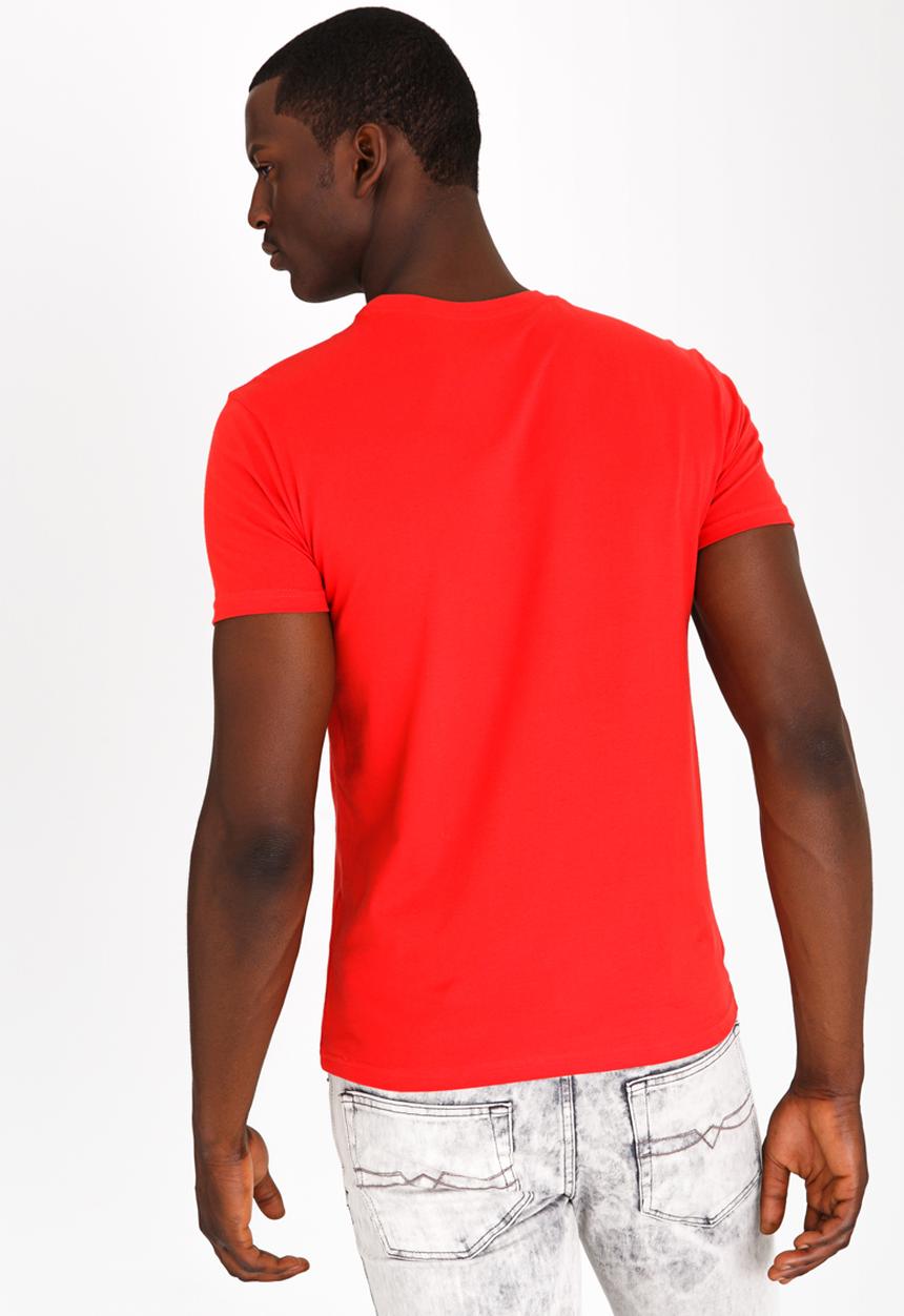 POLO - Classic Printed Crew Neck T Shirt Red