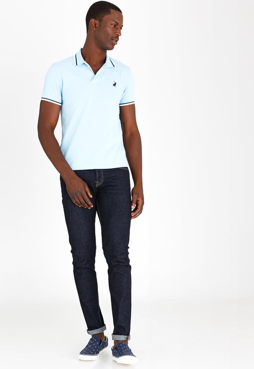 POLO - Tipped Big Pony Golfer Blue