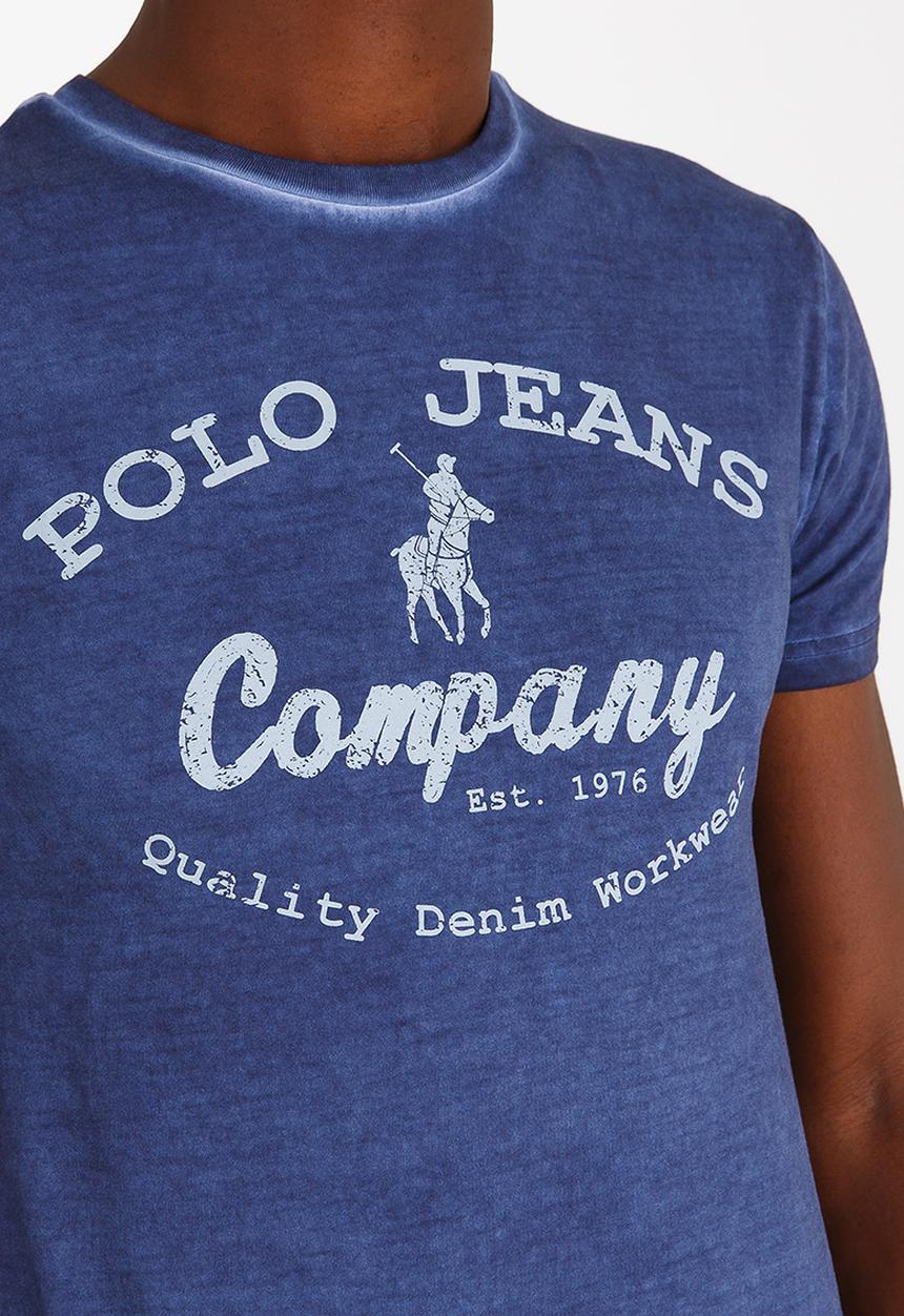 Polo Jeans Co. - Printed Pigment Wash T Shirt Navy