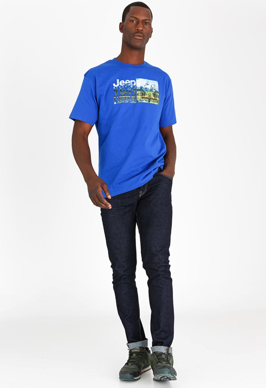 JEEP - Crew Neck Printed Tee Blue