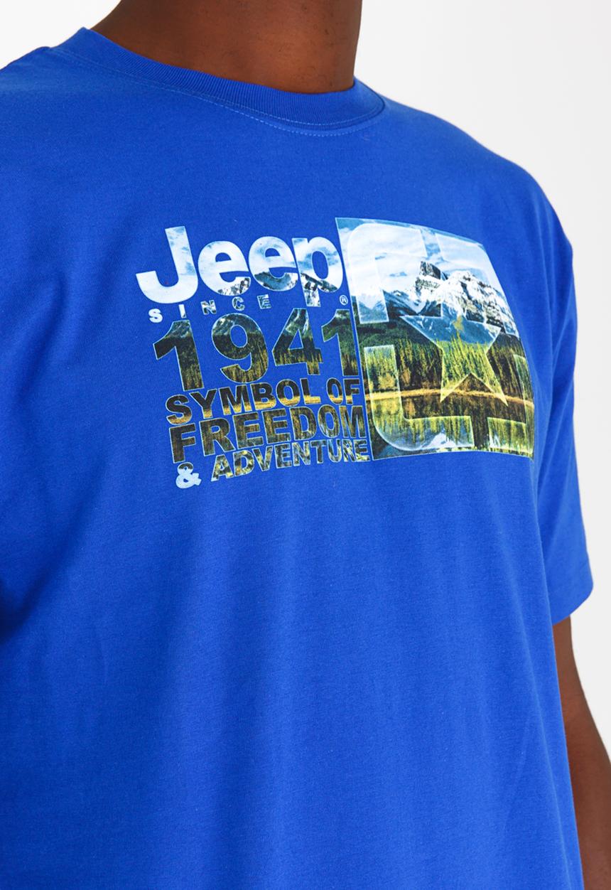 JEEP - Crew Neck Printed Tee Blue