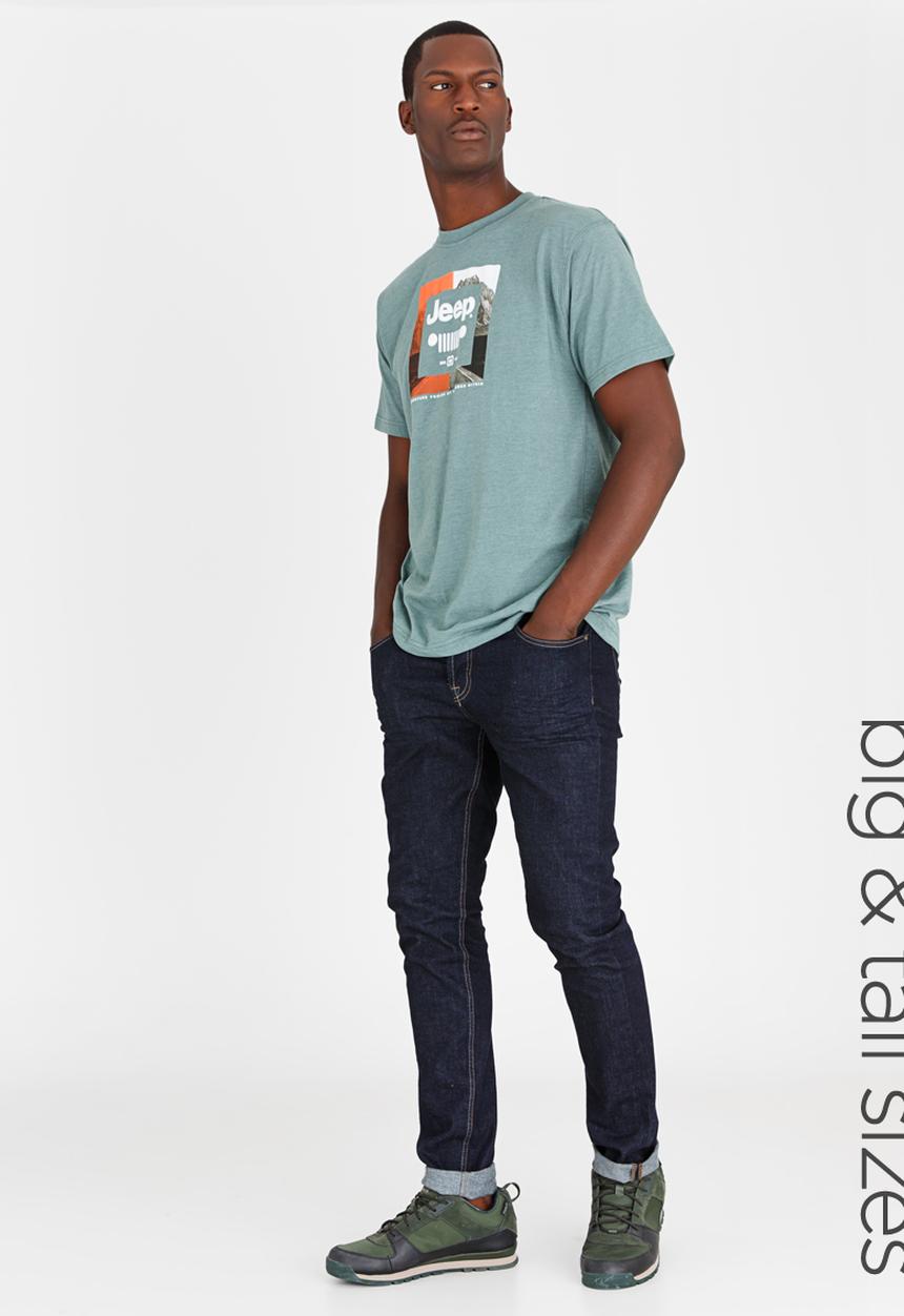 JEEP - Printed T Shirt Khaki Green