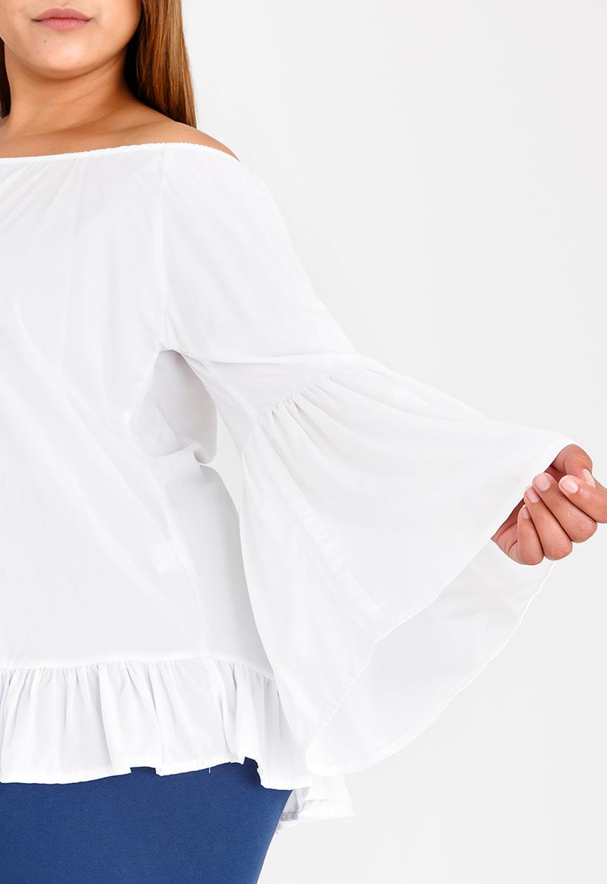 edit Plus - Off the Shoulder Blouse White