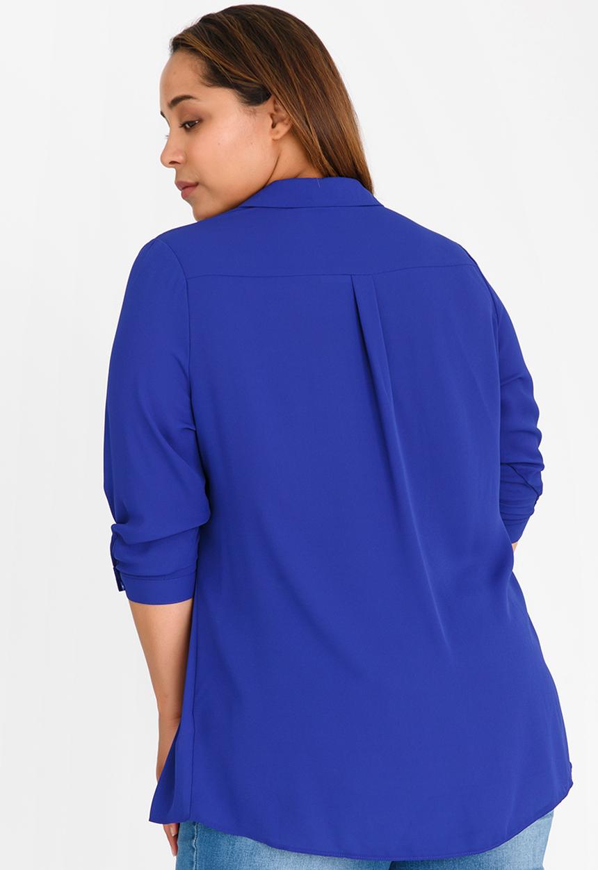 edit Plus - 3/4 Sleeve Blouse Blue