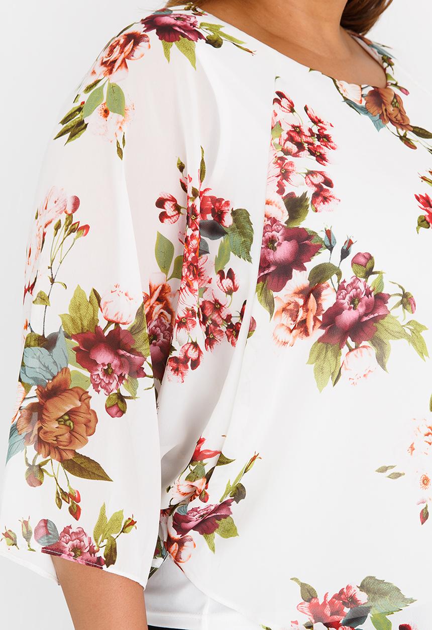 edit Plus - Overlay Printed Blouse Multi-colour