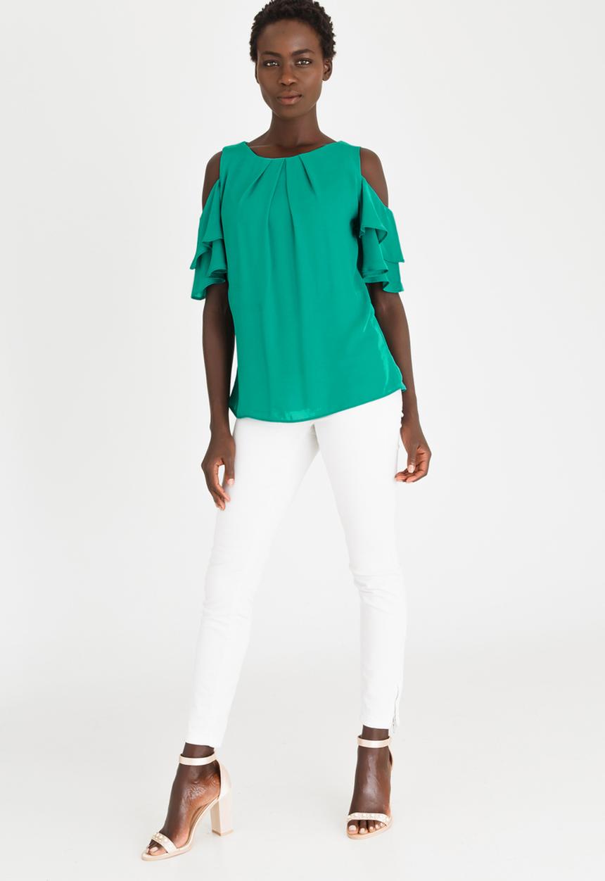 edit - Frill Sleeve Blouse Green