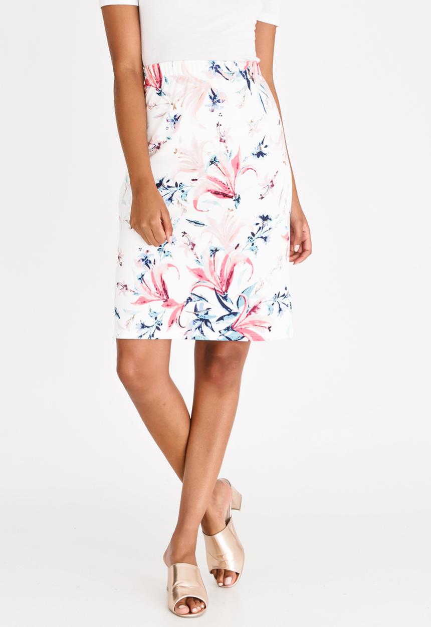 cath.nic - Printed Pencil Skirt Cream