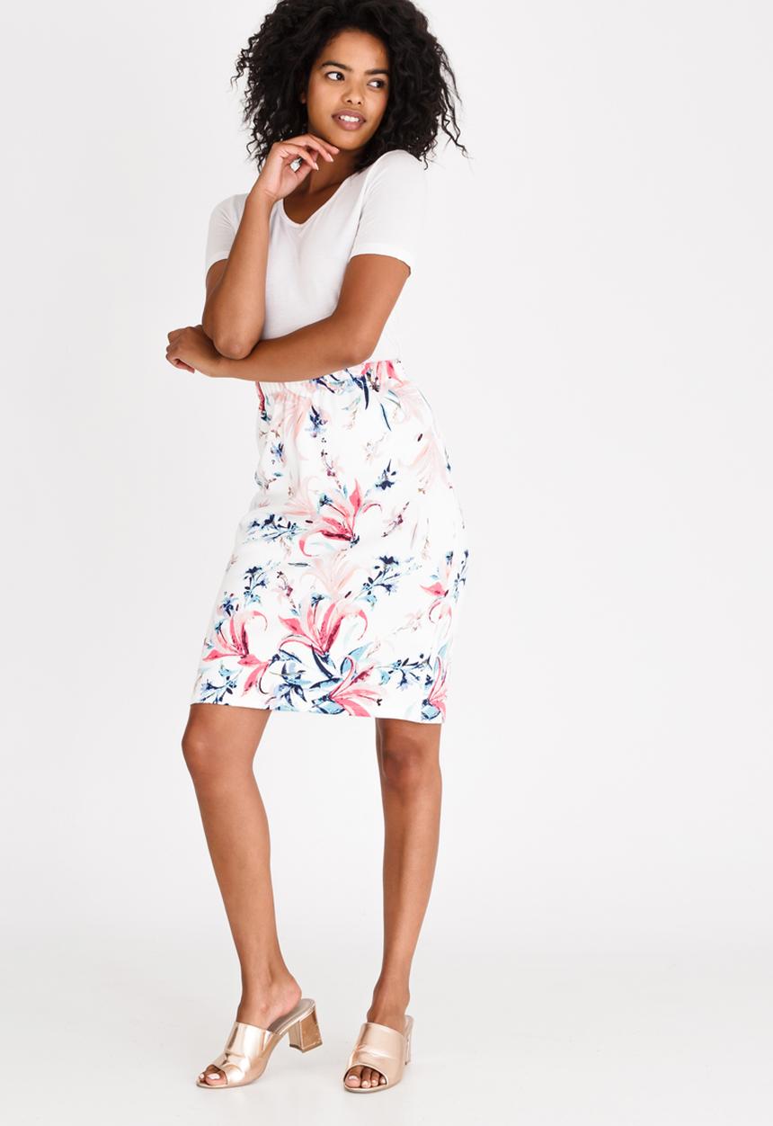 cath.nic - Printed Pencil Skirt Cream