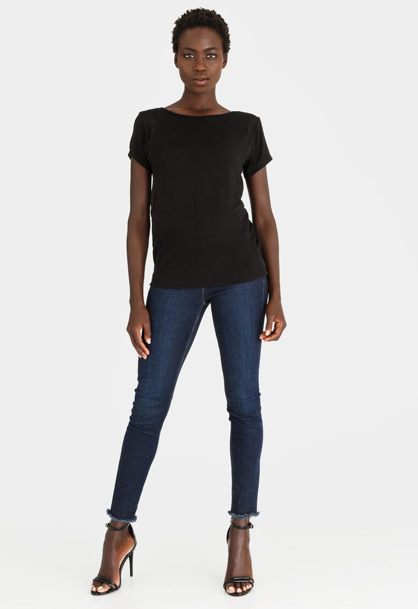 edit - Woven and Knit Combo Tee Black