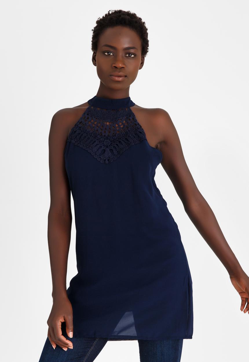 edit - Halter Neck Tunic Blue