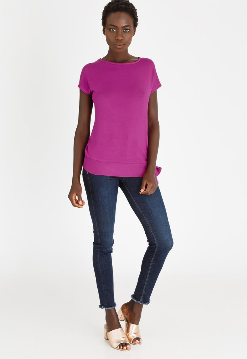 edit - Side-tie Detail Knit Top Magenta